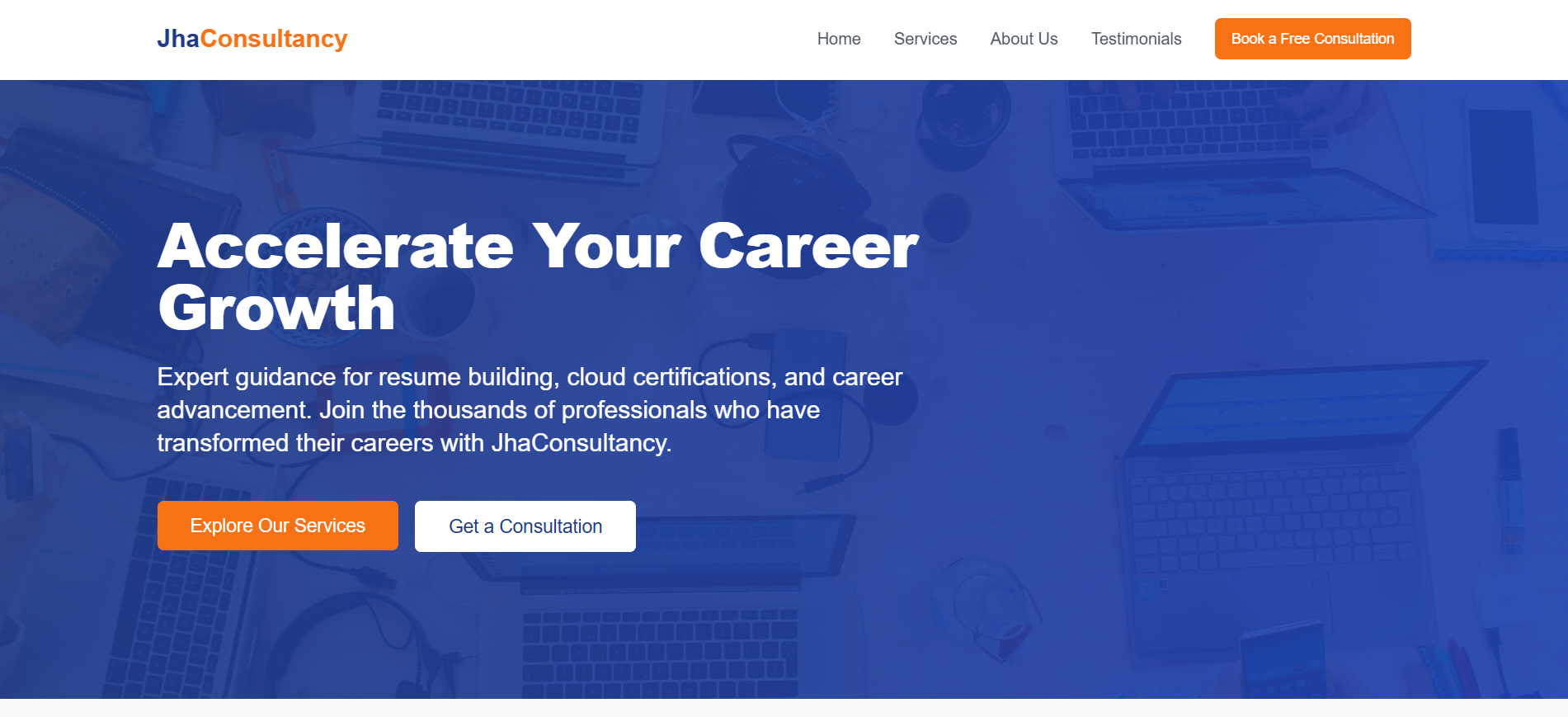 Jha Consultancy – Corporate Website – image 1